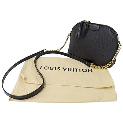 Louis Vuitton Alma Mini, Black, Leather, shoulder