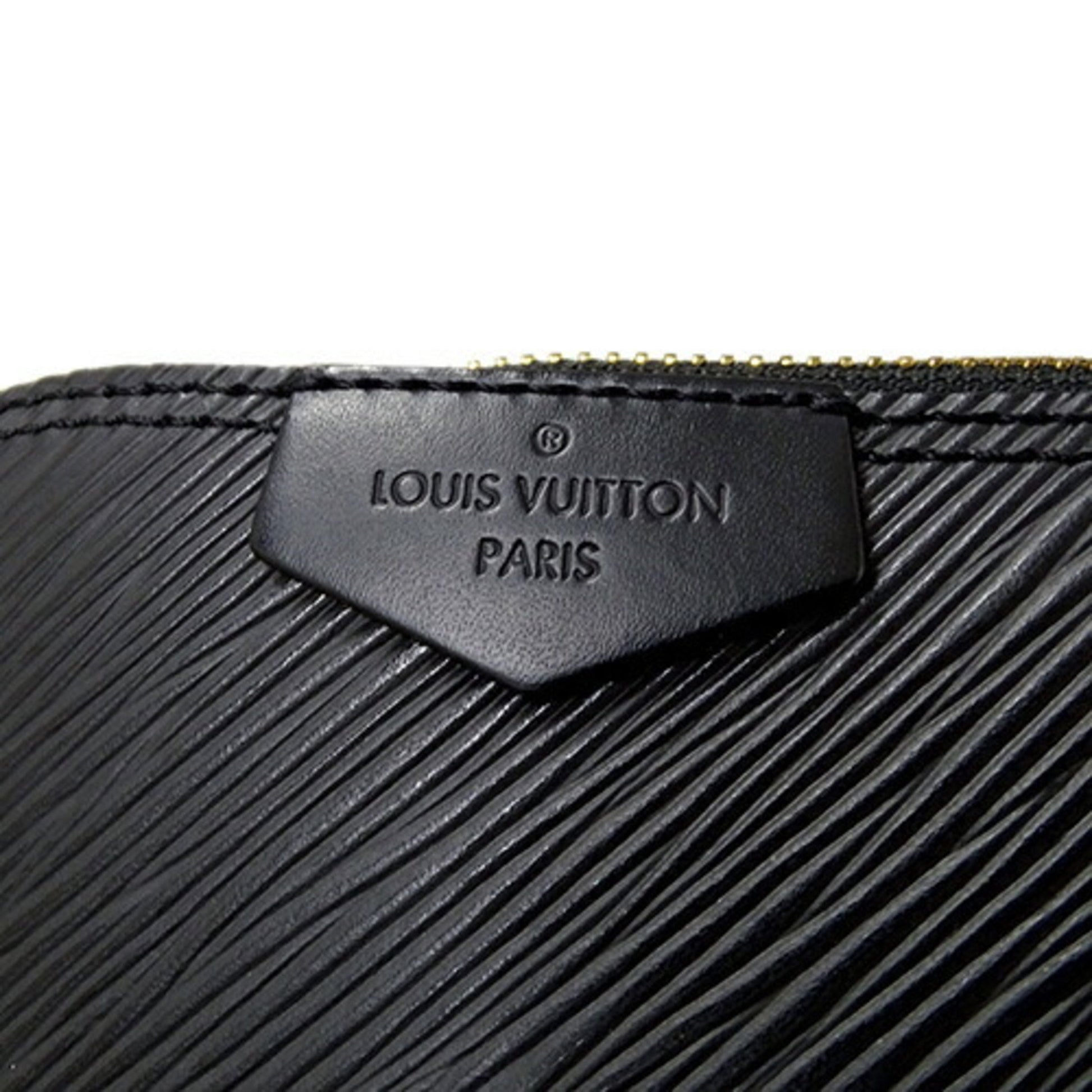 Louis Vuitton Alma Mini, Black, Leather, shoulder