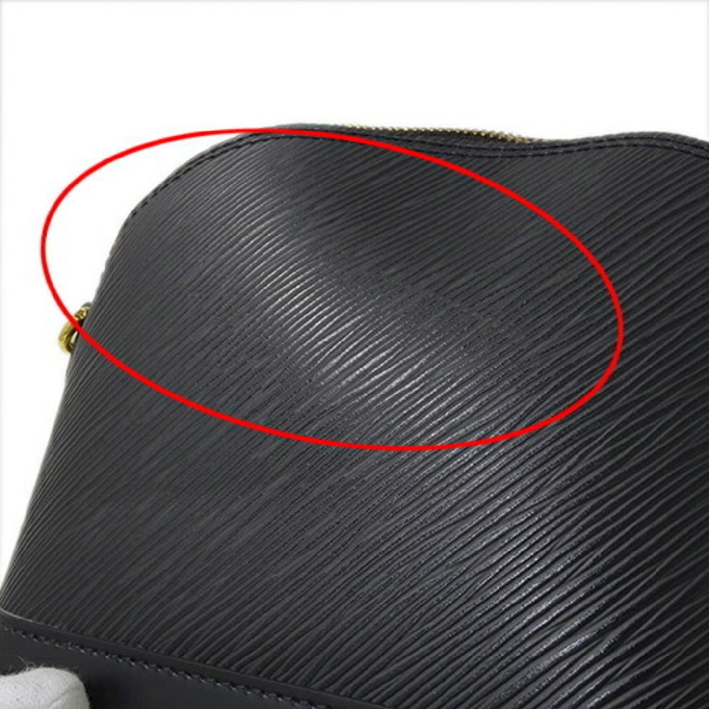 Louis Vuitton Alma Mini, Black, Leather, shoulder