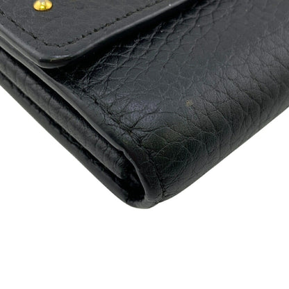 Louis Vuitton Capucines, Black, Leather, wallet