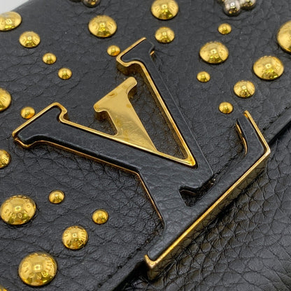 Louis Vuitton Capucines, Black, Leather, wallet