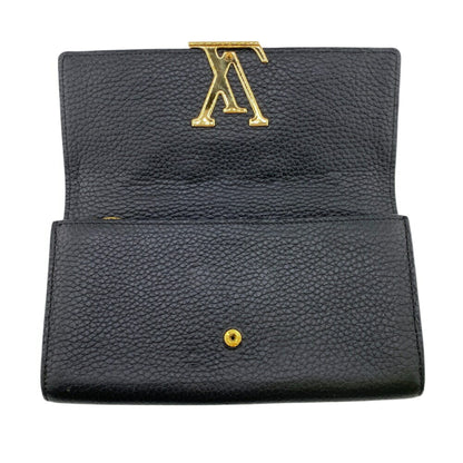 Louis Vuitton Capucines, Black, Leather, wallet