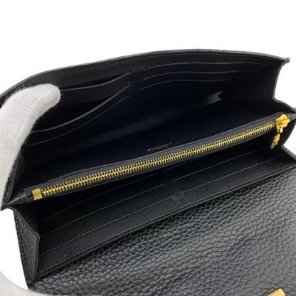 Louis Vuitton Capucines, Black, Leather, wallet