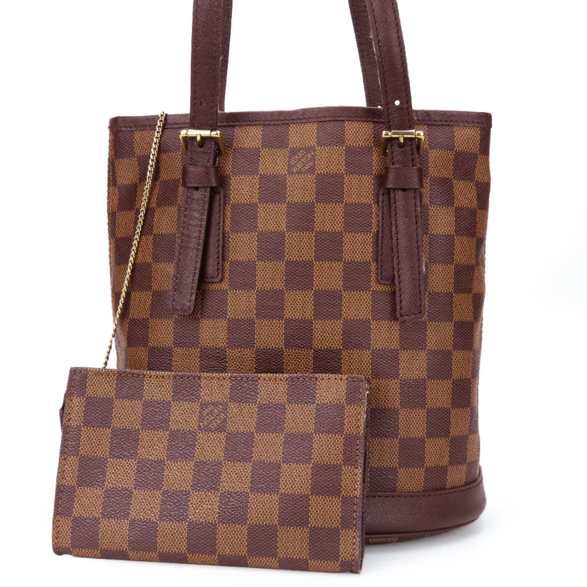 Louis Vuitton Bucket, Brown, Canvas, tote