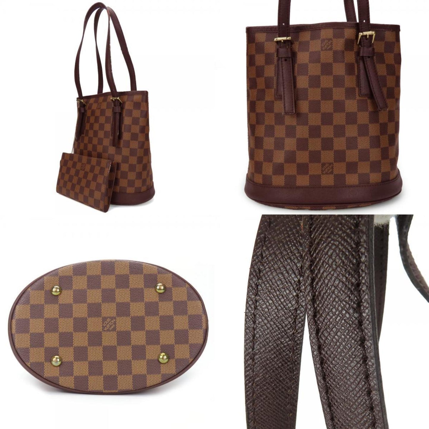 Louis Vuitton Bucket, Brown, Canvas, tote