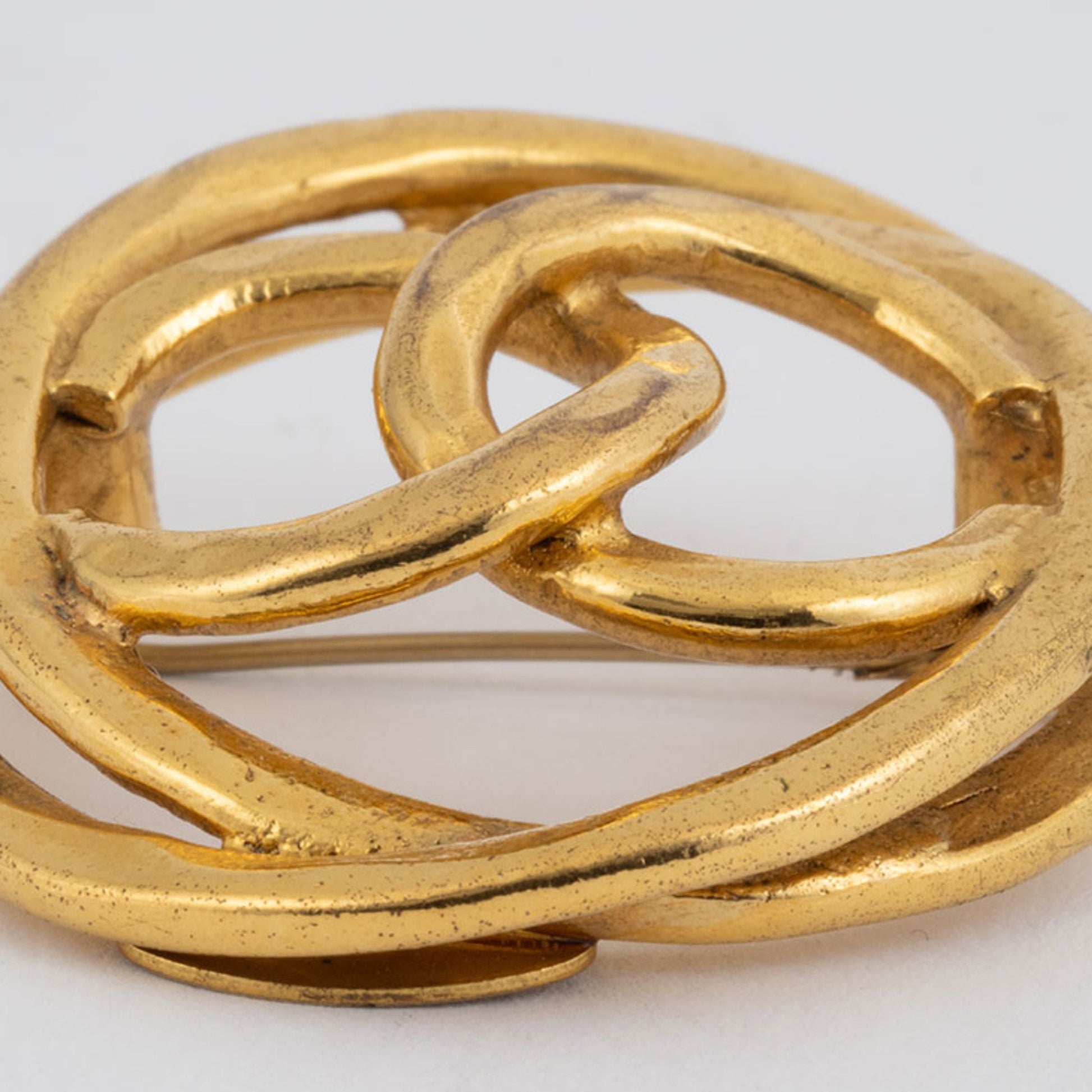 Chanel Logo CC, Gold, Gold Plated, brooch
