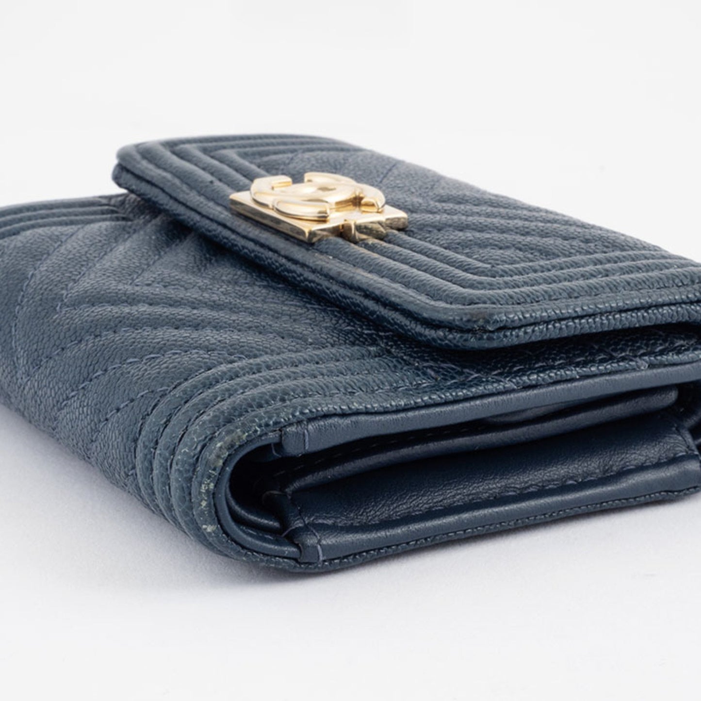 Chanel, Turquoise, Leather, wallet