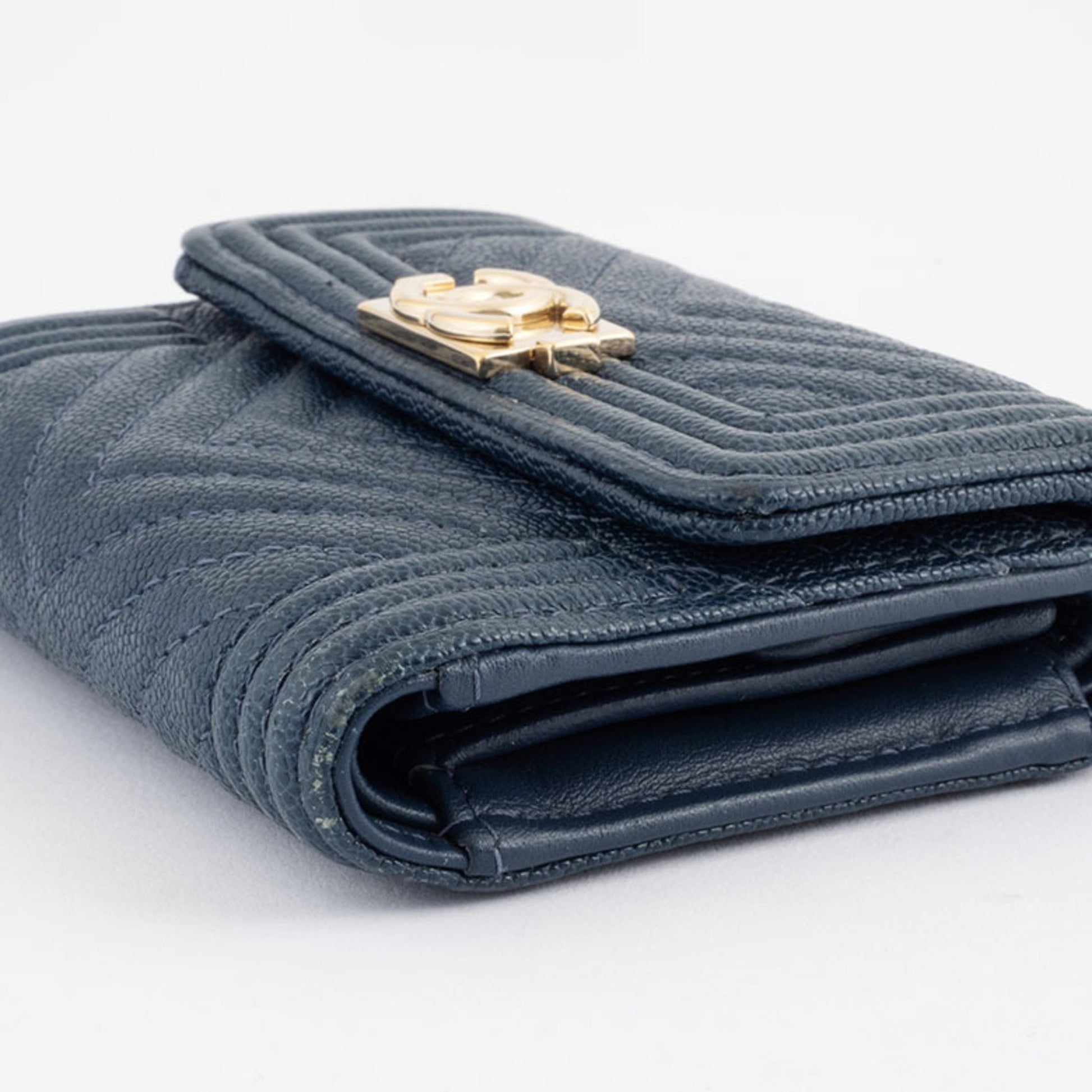 Chanel, Turquoise, Leather, wallet