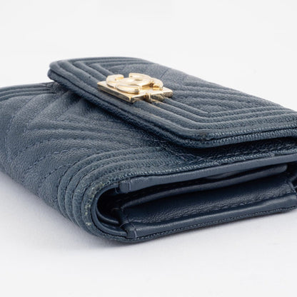 Chanel, Turquoise, Leather, wallet