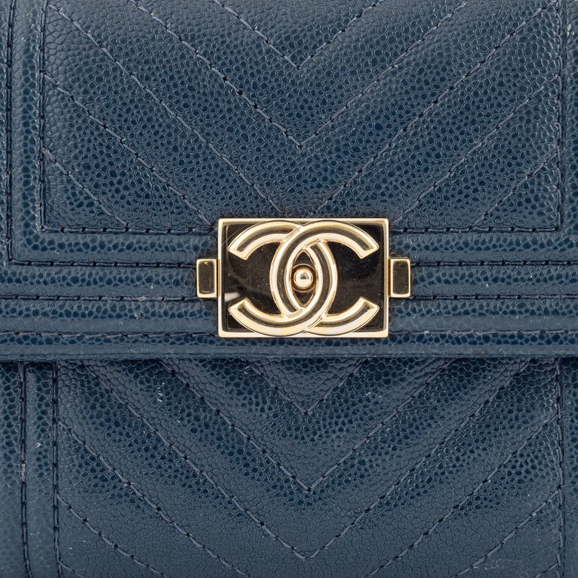 Chanel, Turquoise, Leather, wallet