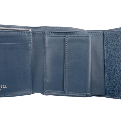 Chanel, Turquoise, Leather, wallet