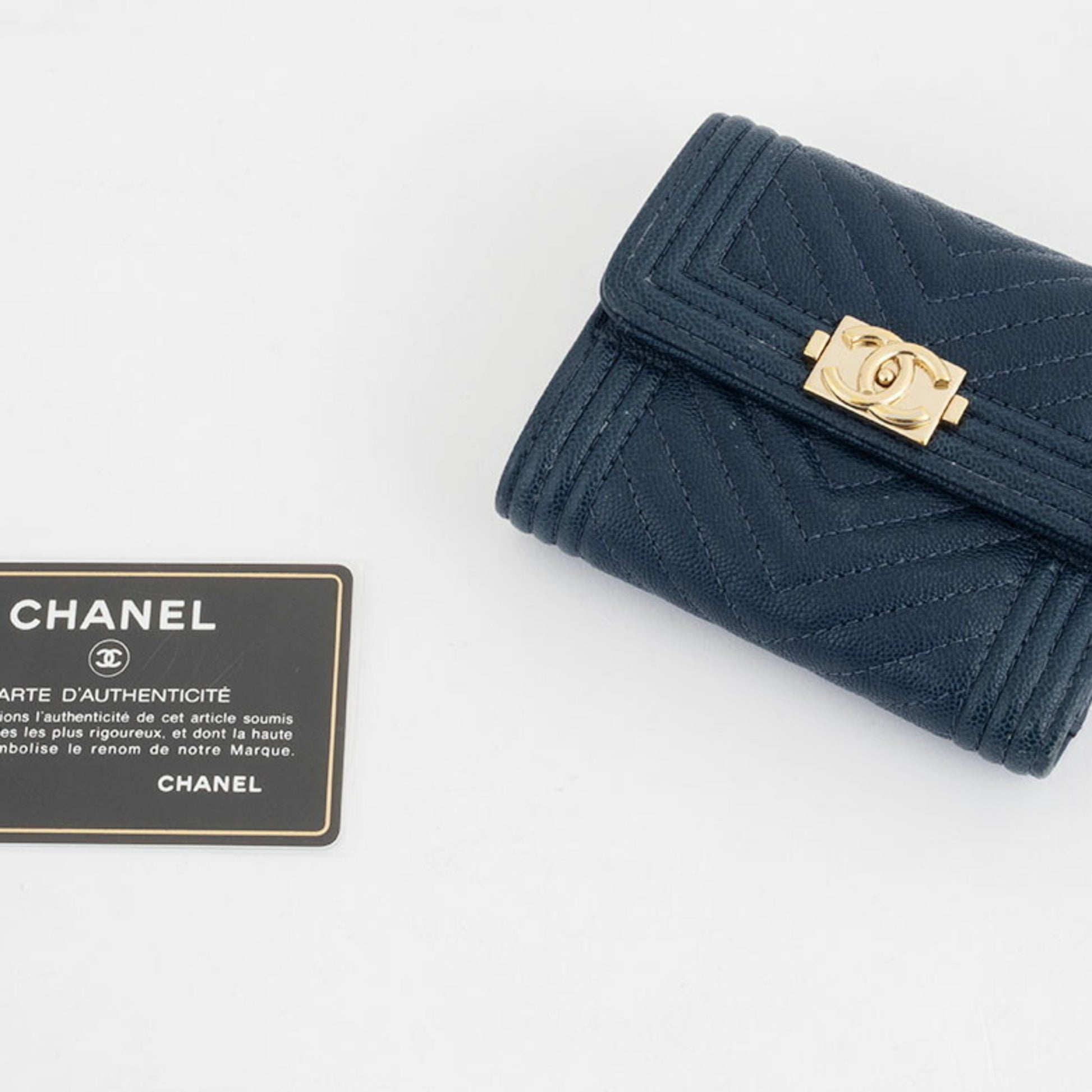 Chanel, Turquoise, Leather, wallet