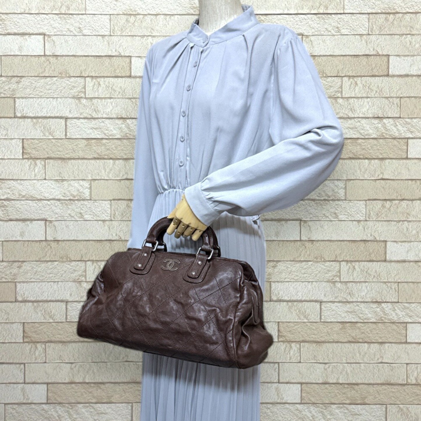Chanel Wild stitch, Brown, Leather, tote