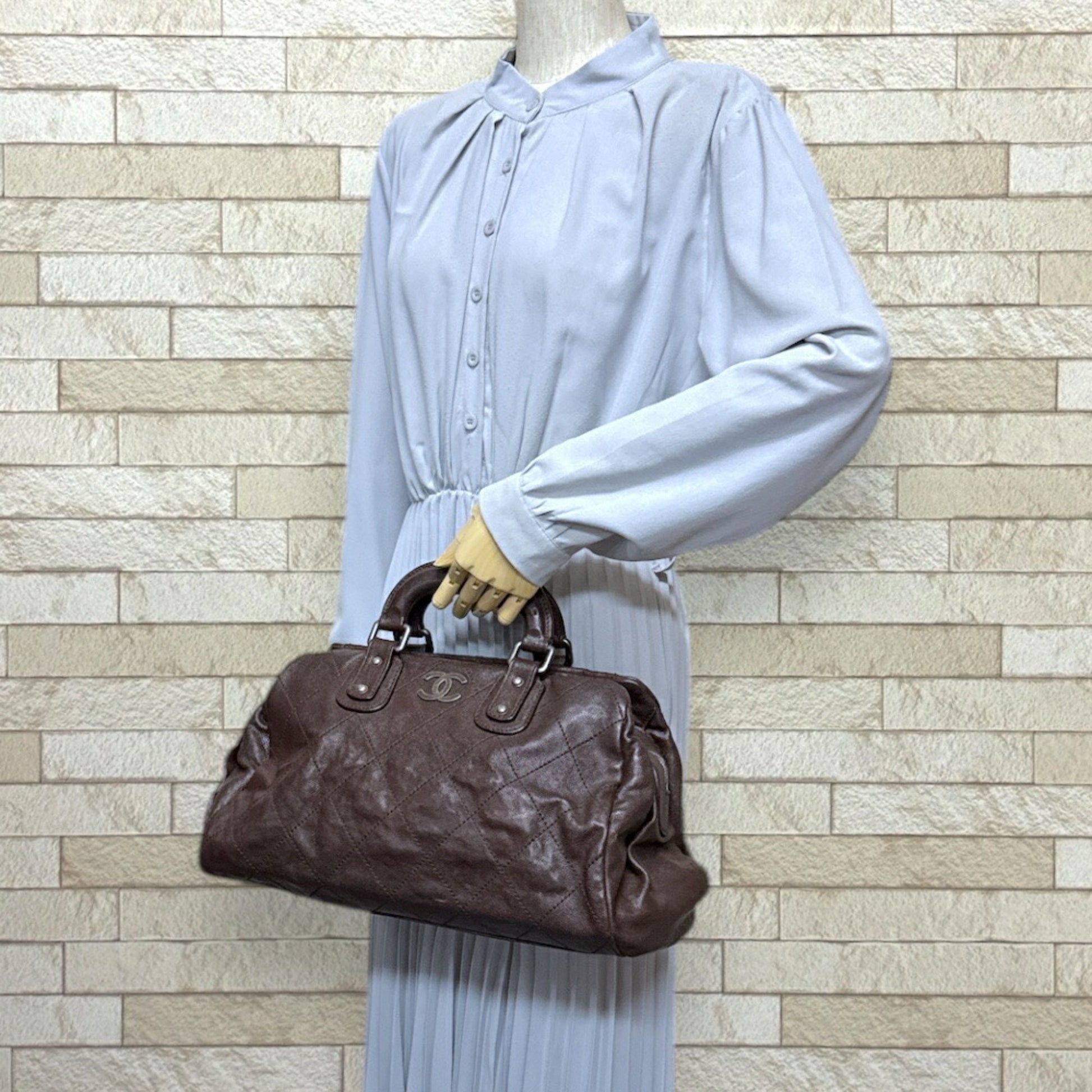 Chanel Wild stitch, Brown, Leather, tote