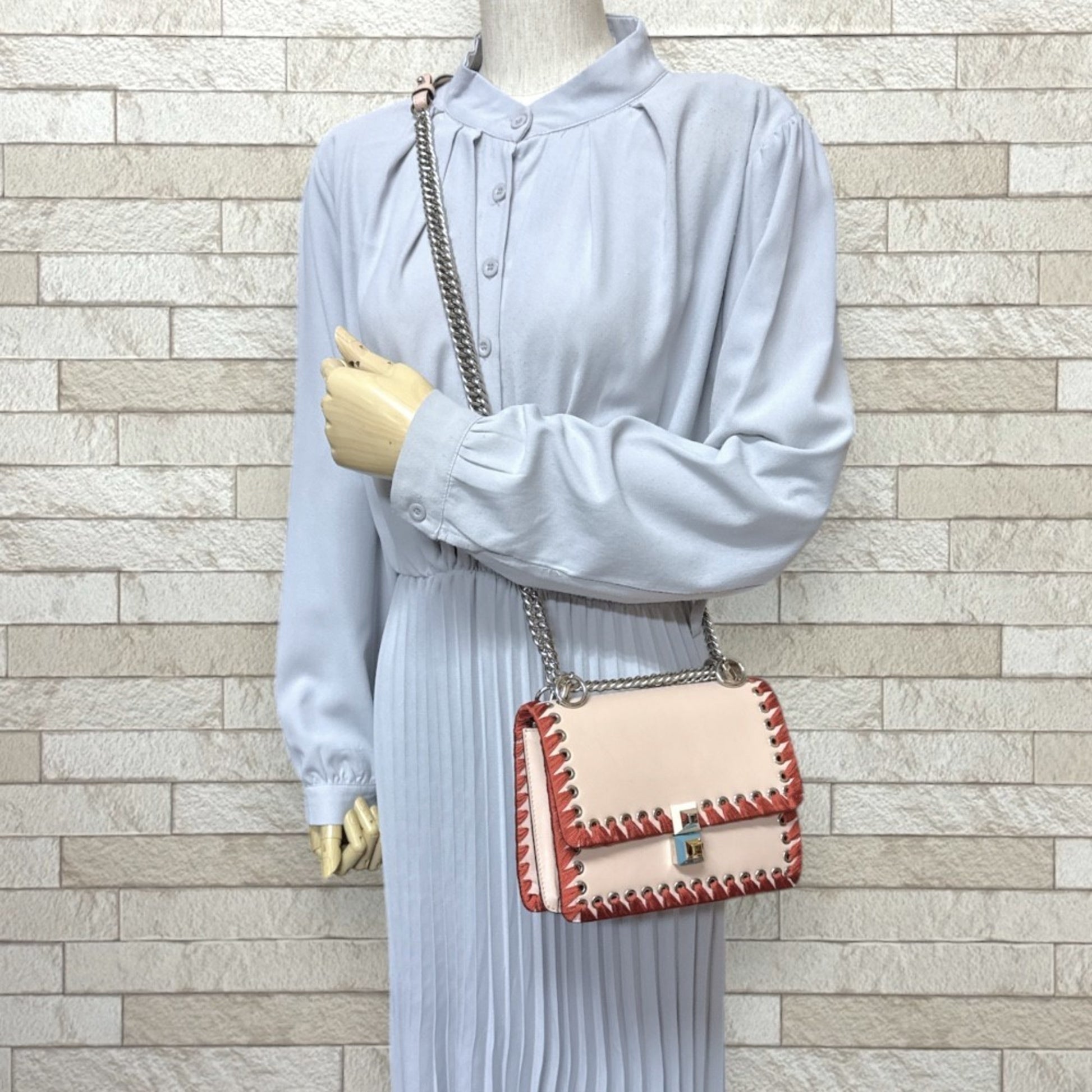 Fendi Canay, Pink, Leather, shoulder