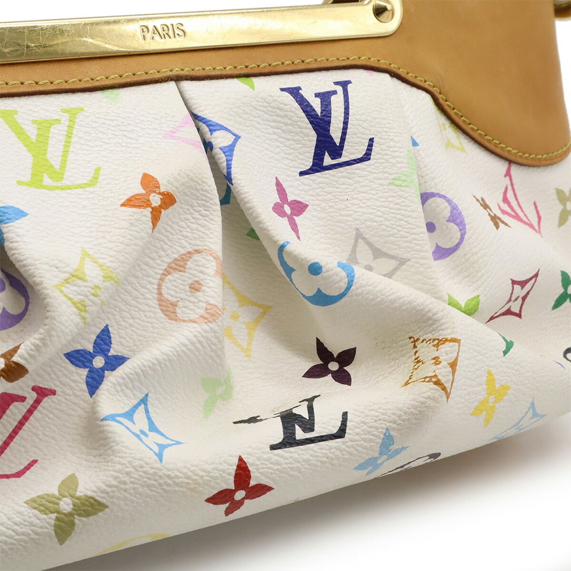Louis Vuitton Judy, White, Canvas, handbag