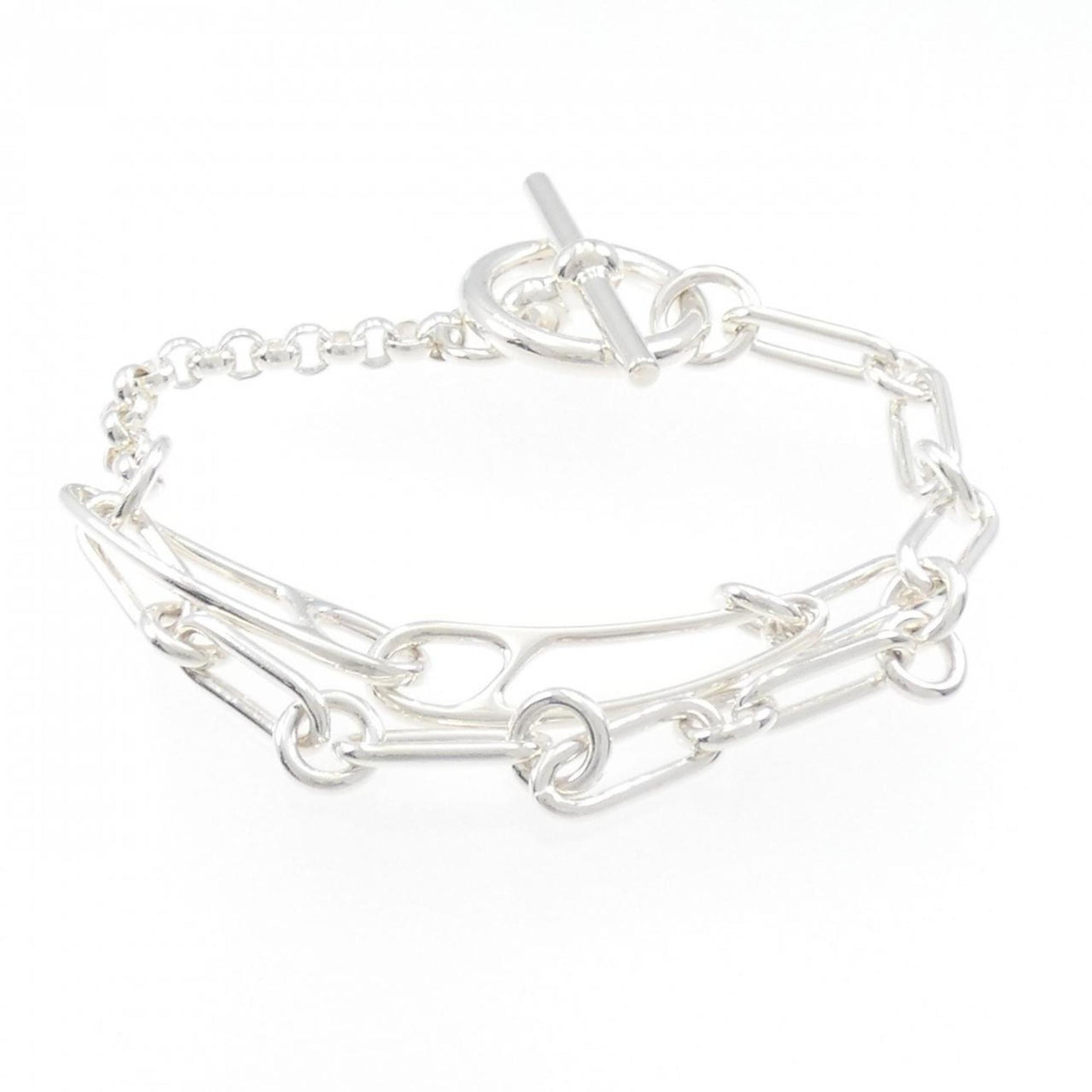 Hermès Chaine d'ancre, Silver, Silver, bracelet