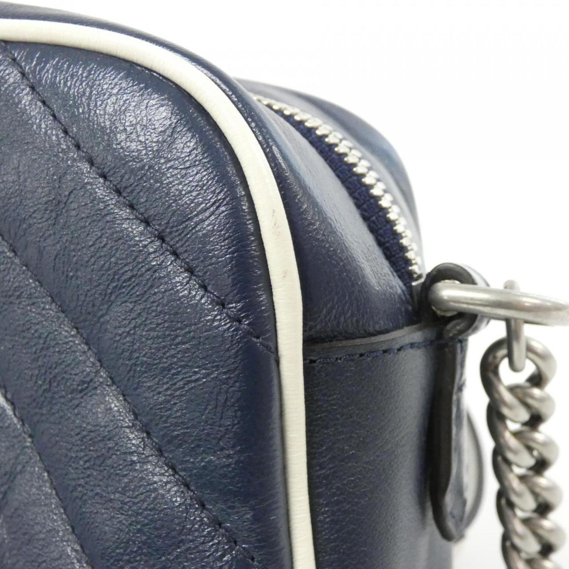 Gucci Marmont, Navy, Leather, shoulder