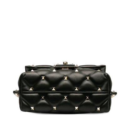 Valentino Garavani Candystud, Black, Leather, shoulder