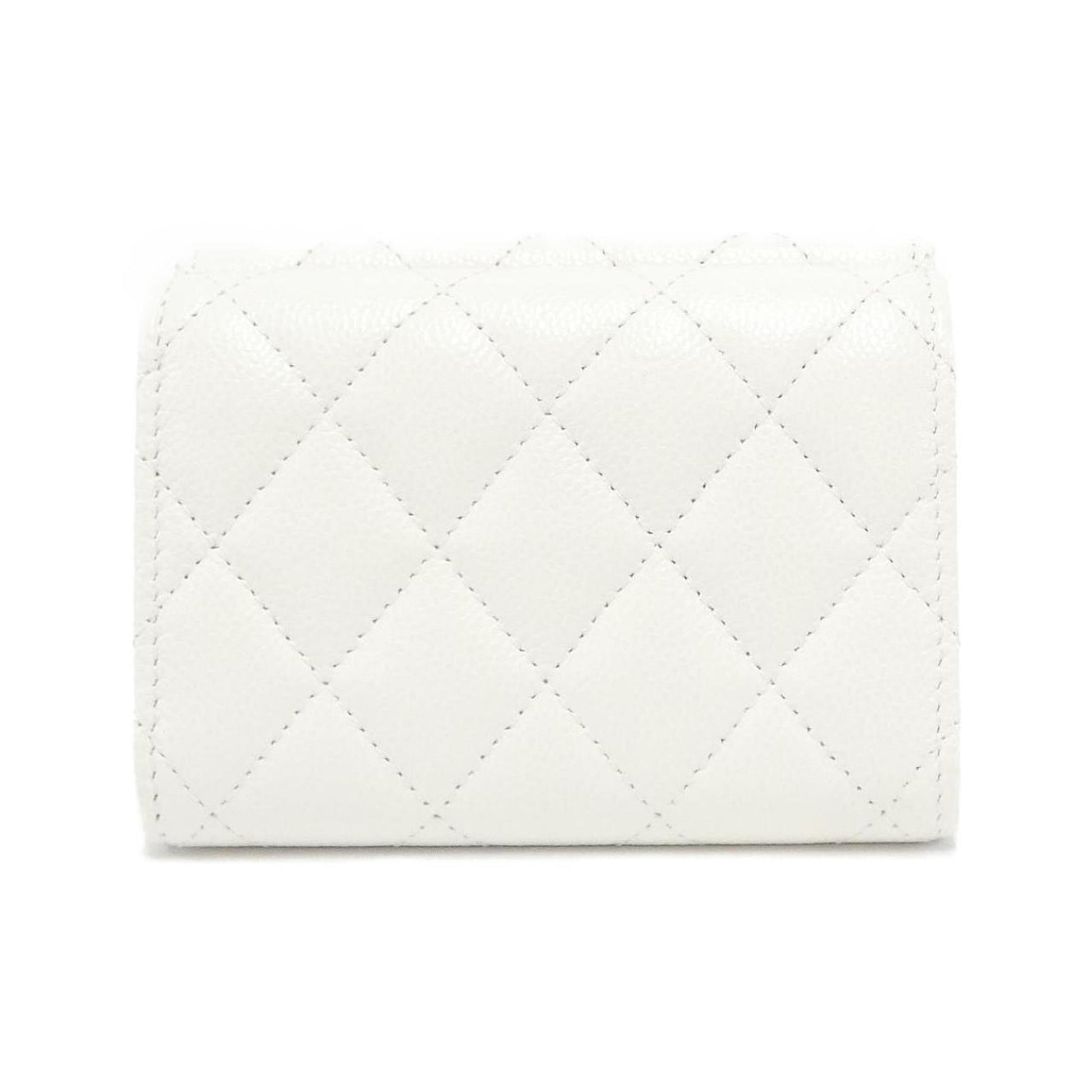 Chanel Timeless/classique, White, Leather, wallet