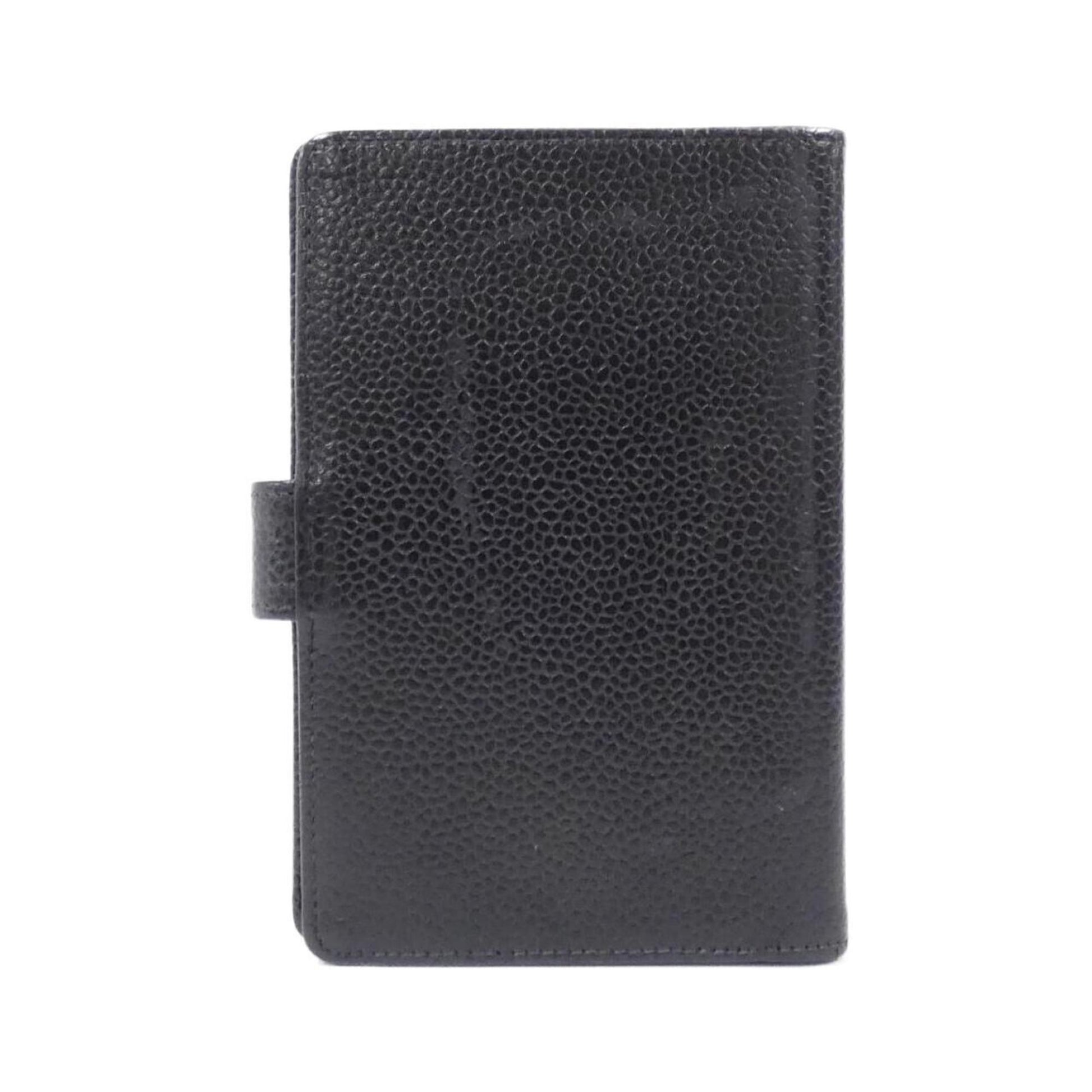 Chanel Coco Mark, Black, Leather, wallet