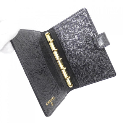 Chanel Coco Mark, Black, Leather, wallet