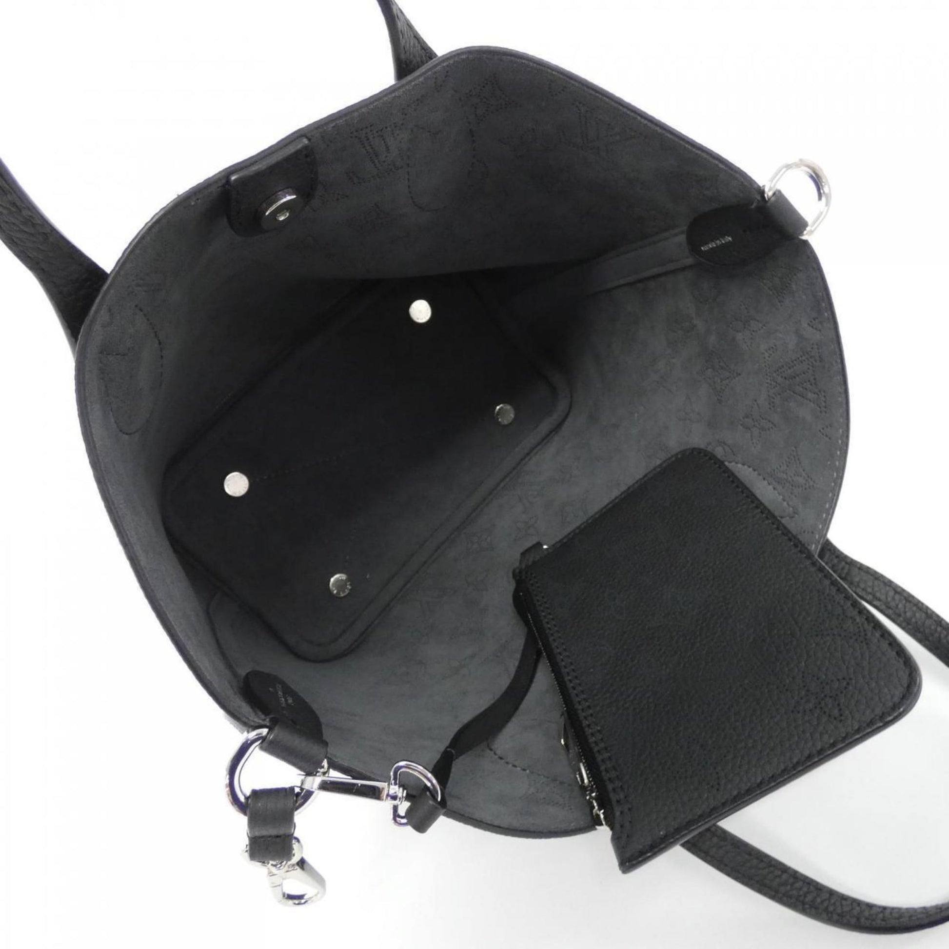 Louis Vuitton Blossom, Black, Leather, handbag
