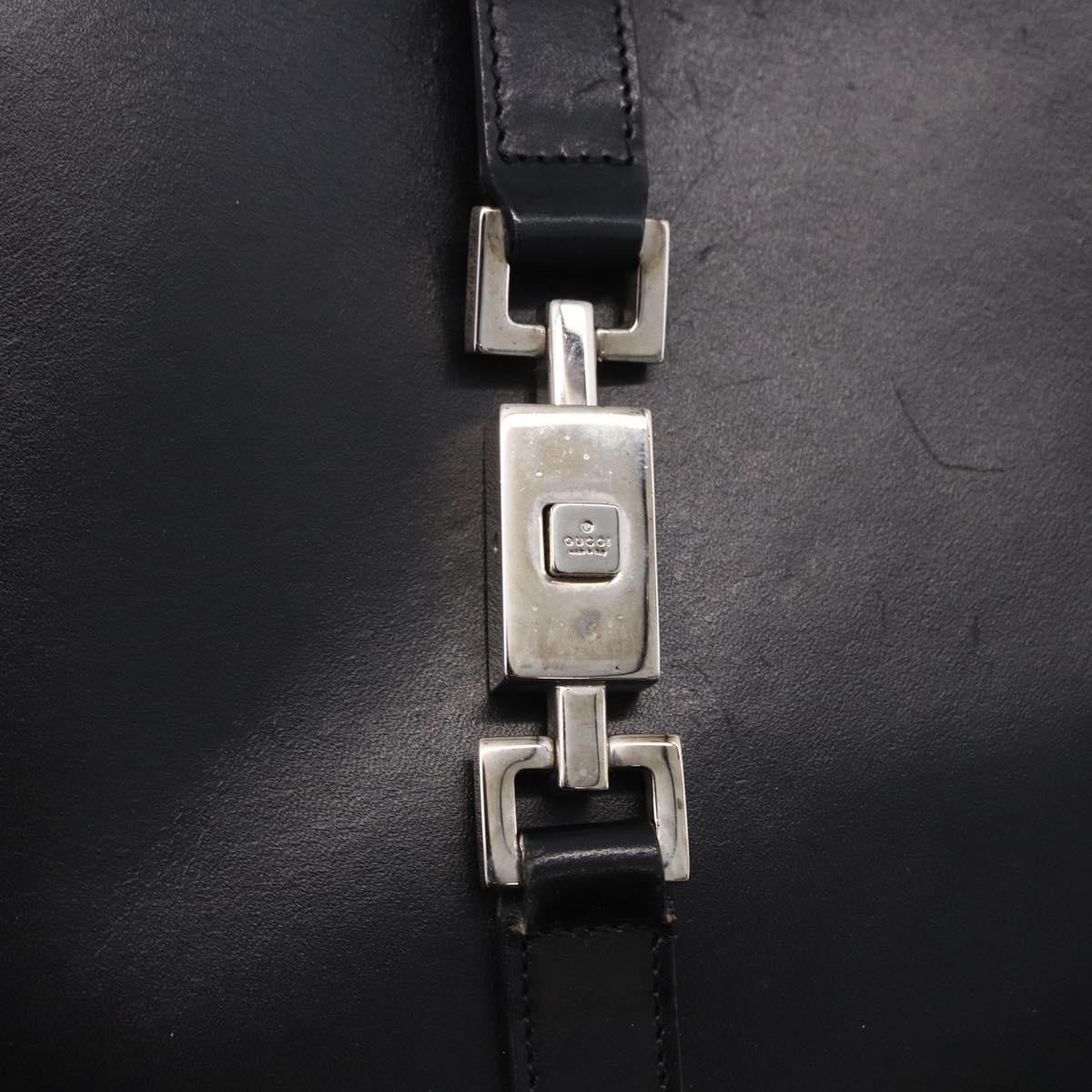Gucci Jackie O Bouvier Hobo Leather, Black, Leather, Shoulder Bag