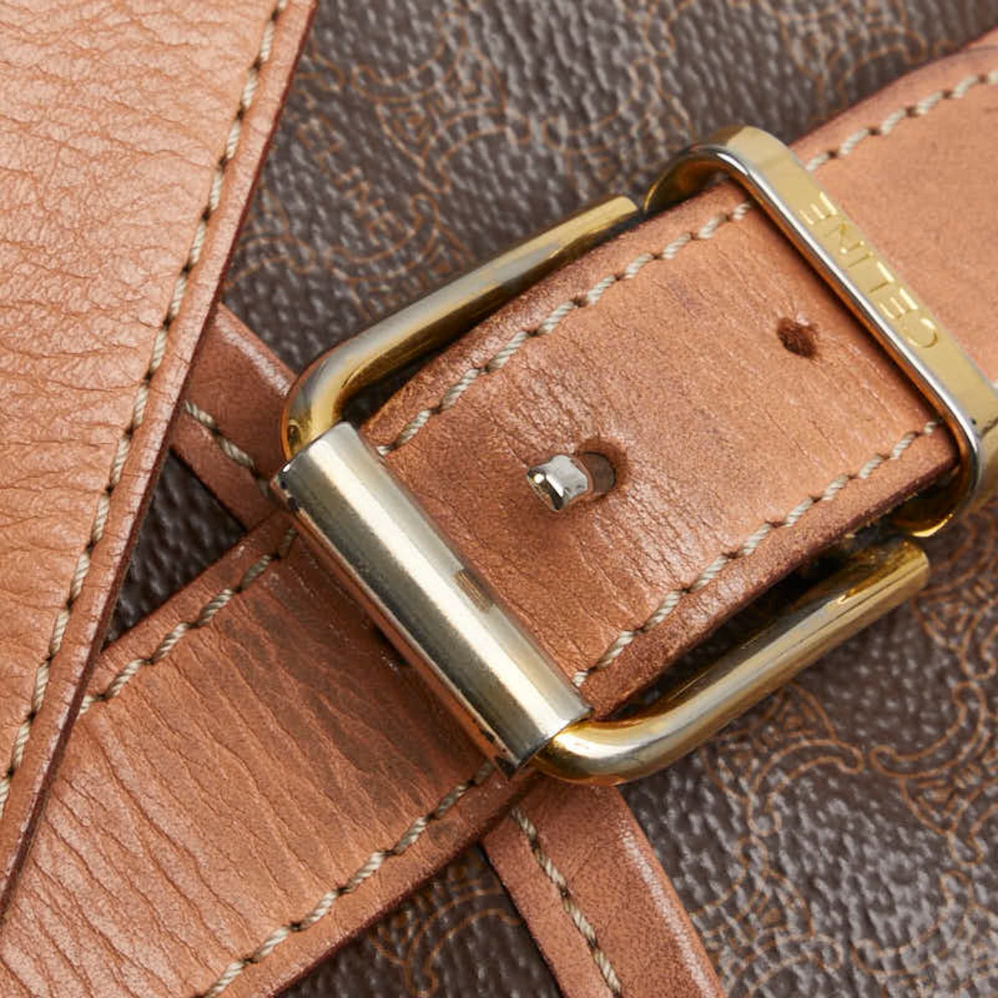 Céline Macadam, Brown, Canvas, shoulder
