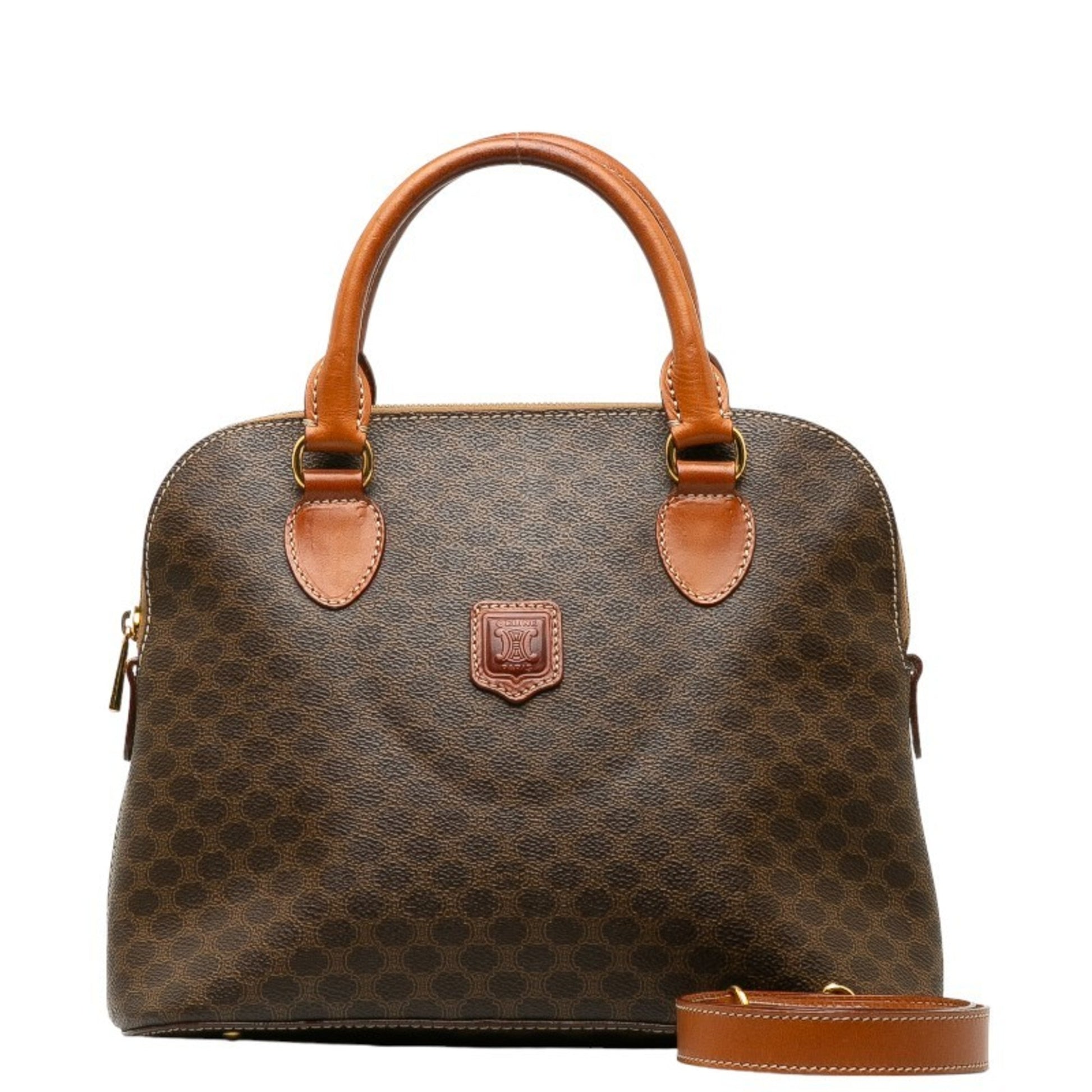 Céline Macadam, Brown, Canvas, handbag