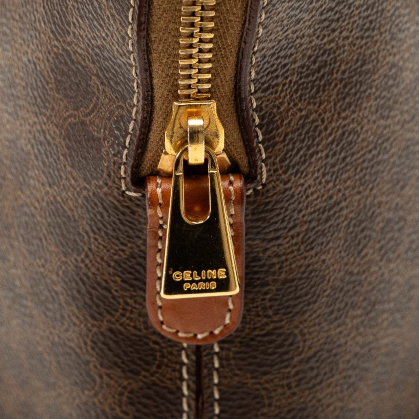 Céline Macadam, Brown, Canvas, handbag