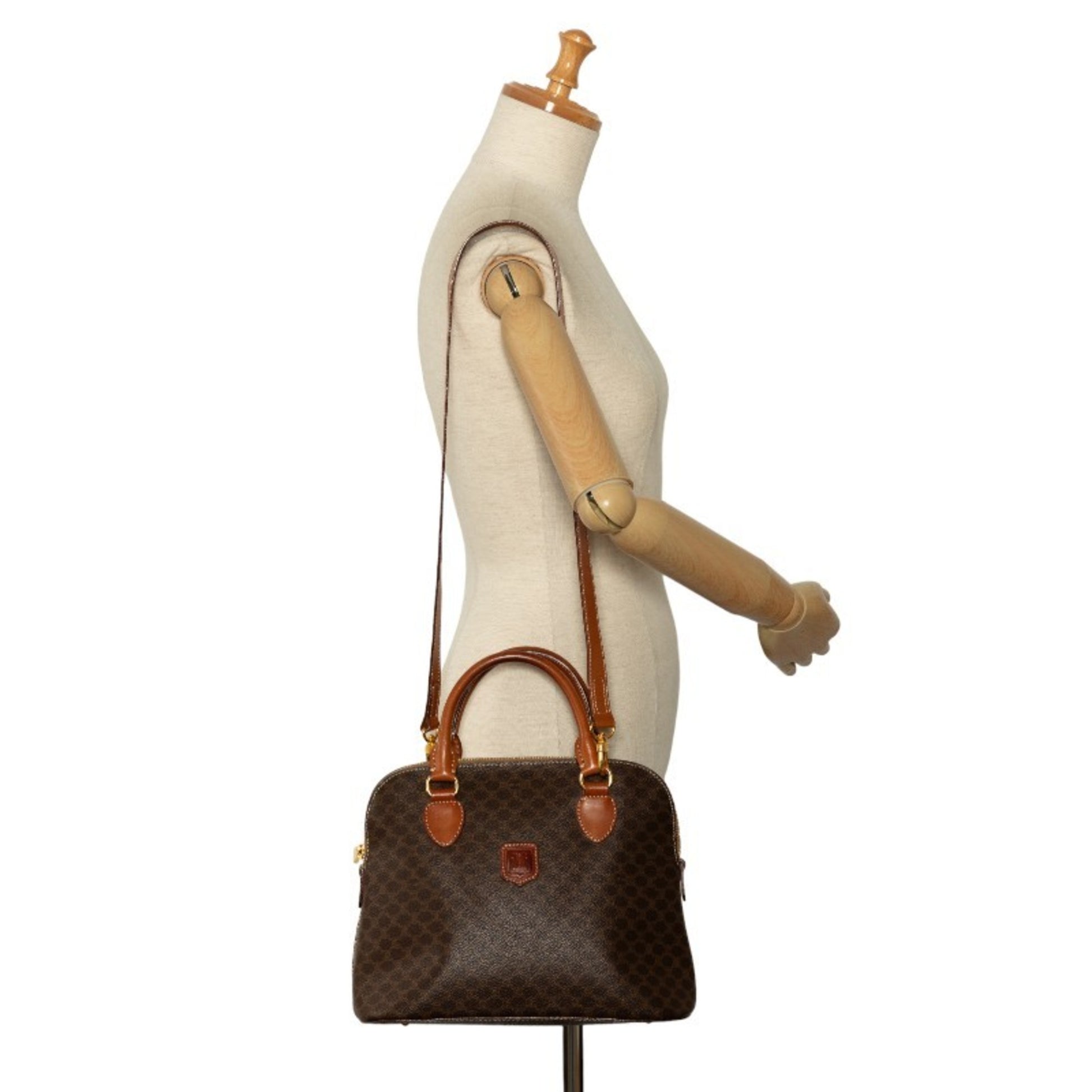 Céline Macadam, Brown, Canvas, handbag