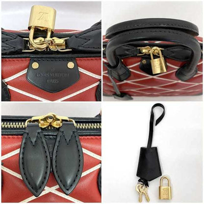Louis Vuitton Alma, Red, Leather, handbag