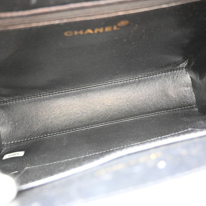 Chanel Vintage CC Lock Flap Quilted Leather, Black, Leather, Shoulder Bag