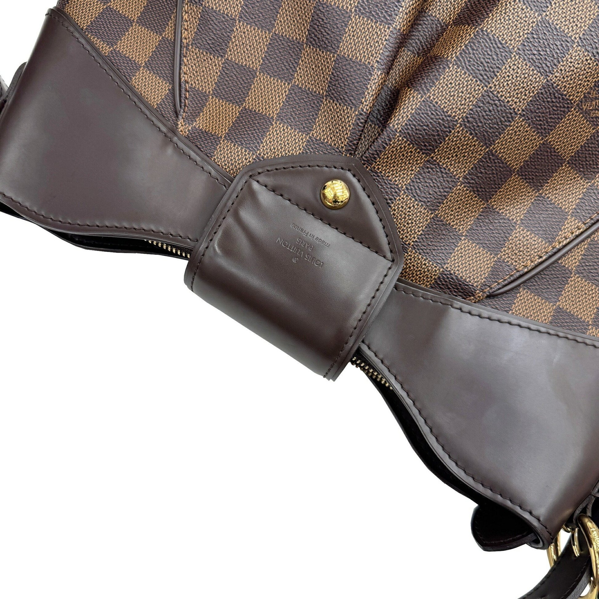 Louis Vuitton Sistina, Brown, Canvas, shoulder