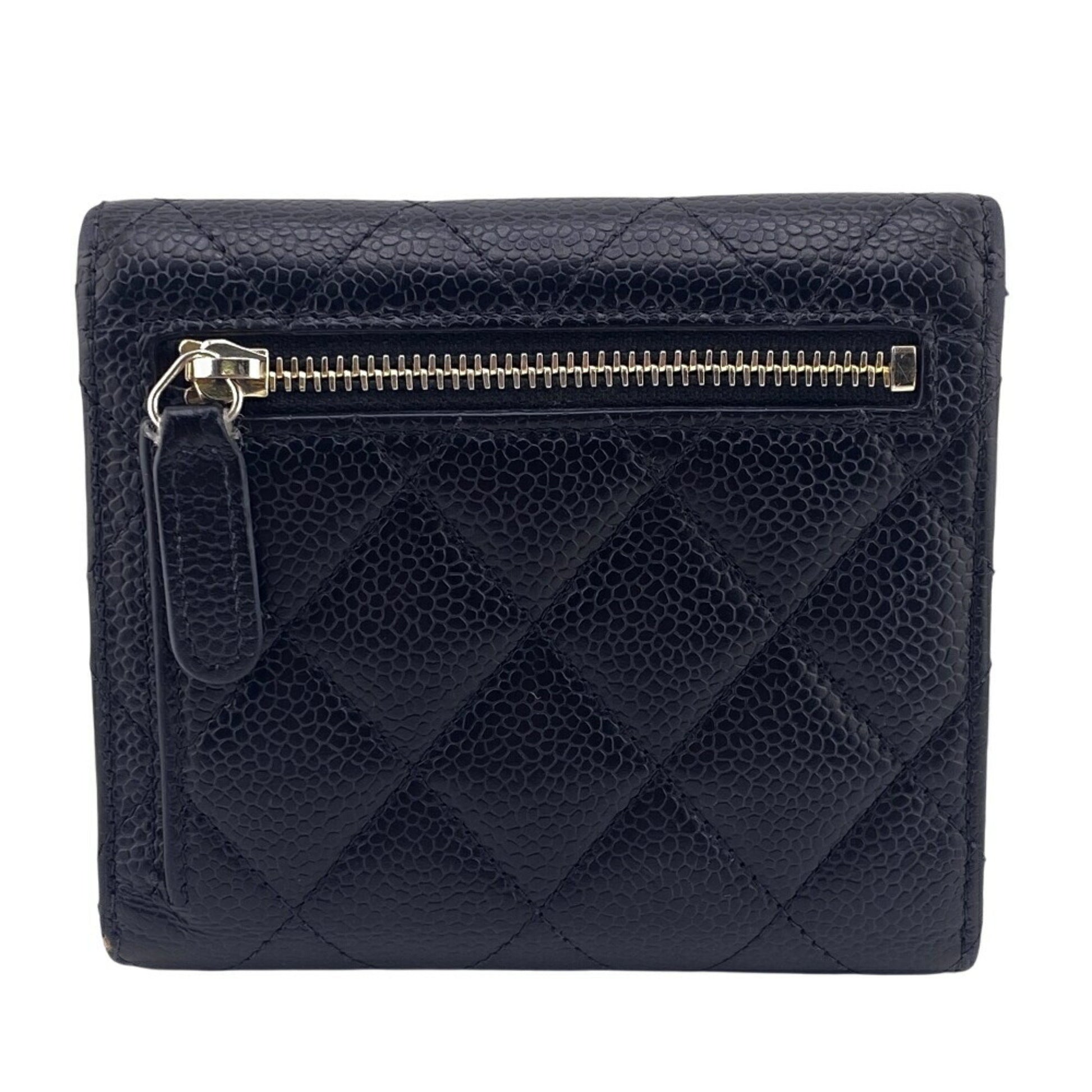 Chanel Porte carte, Navy, Leather, wallet
