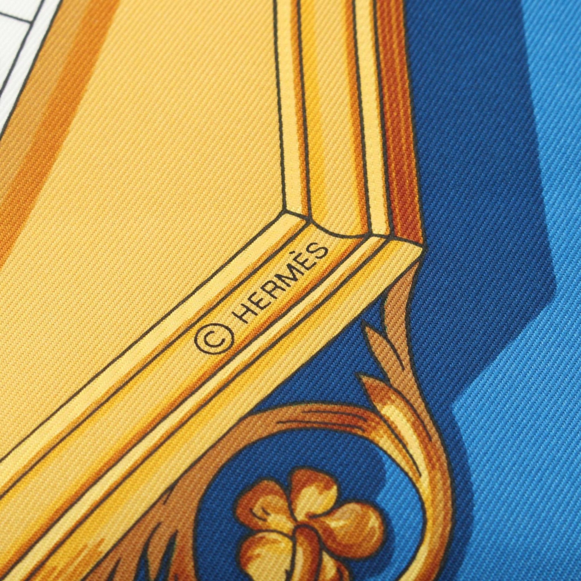 Hermès Carré 90, Blue, Silk, scarf