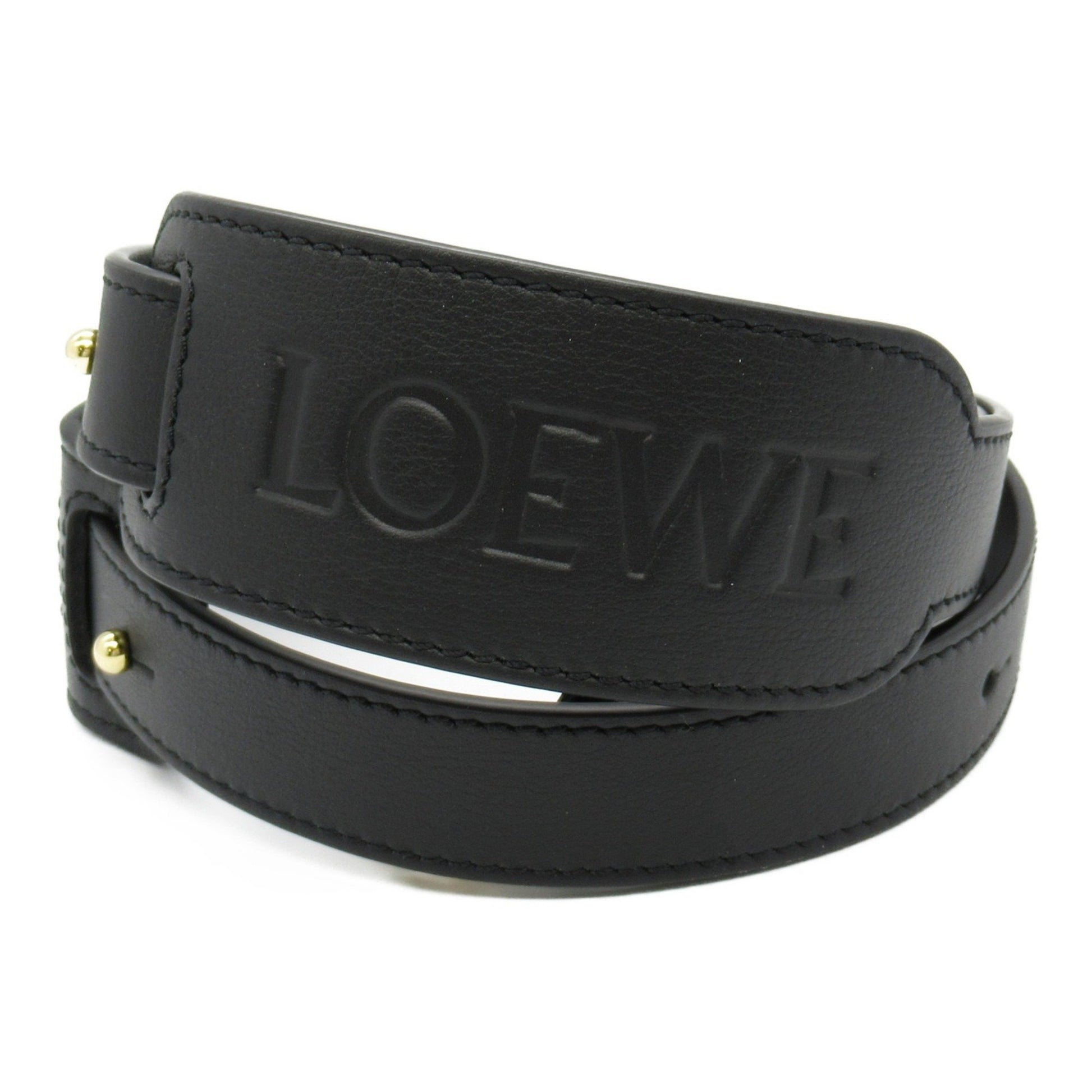 Loewe Logo, Black, Leather, bag