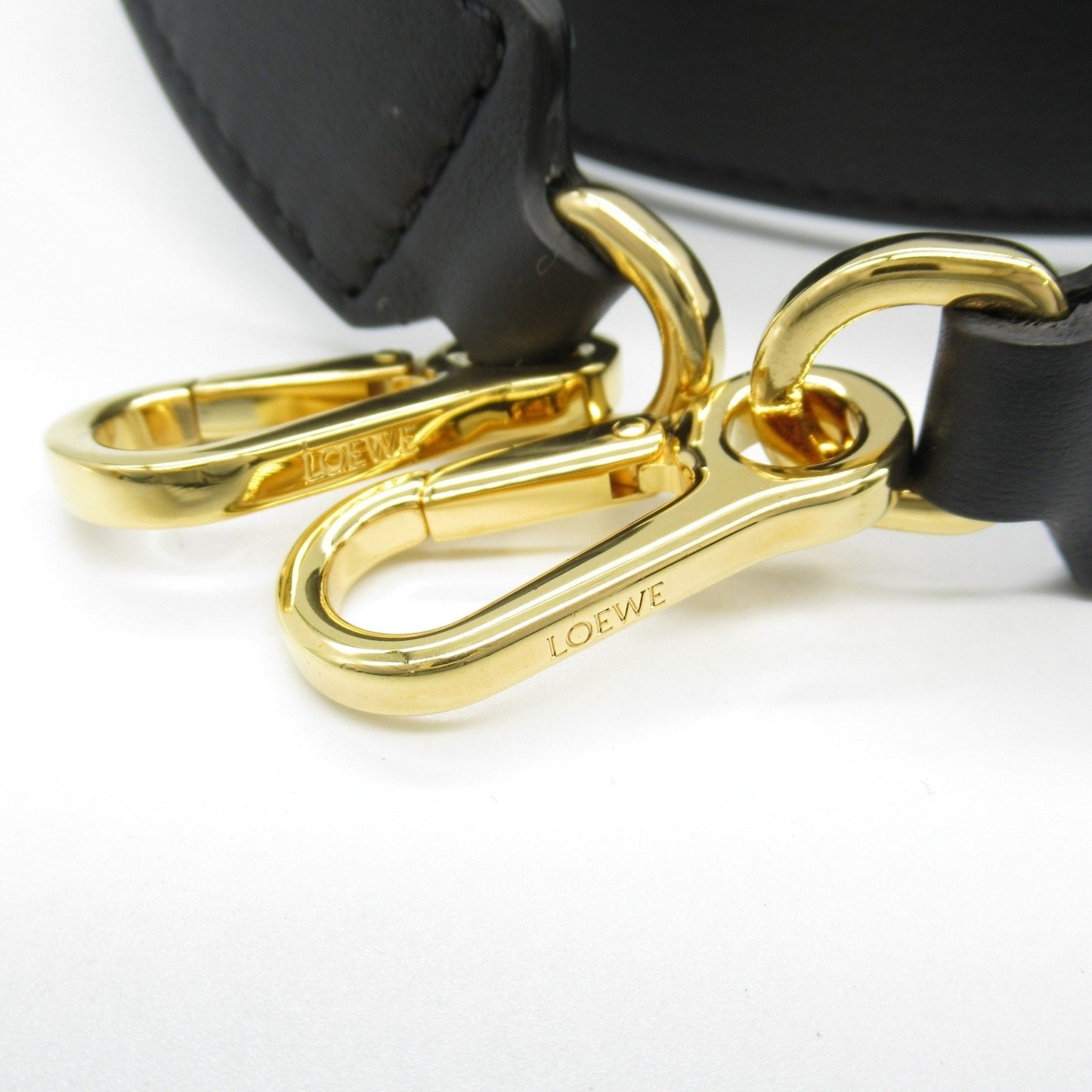 Loewe Logo, Black, Leather, bag