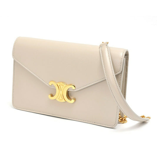 Céline Triomphe, Beige, Leather, wallet