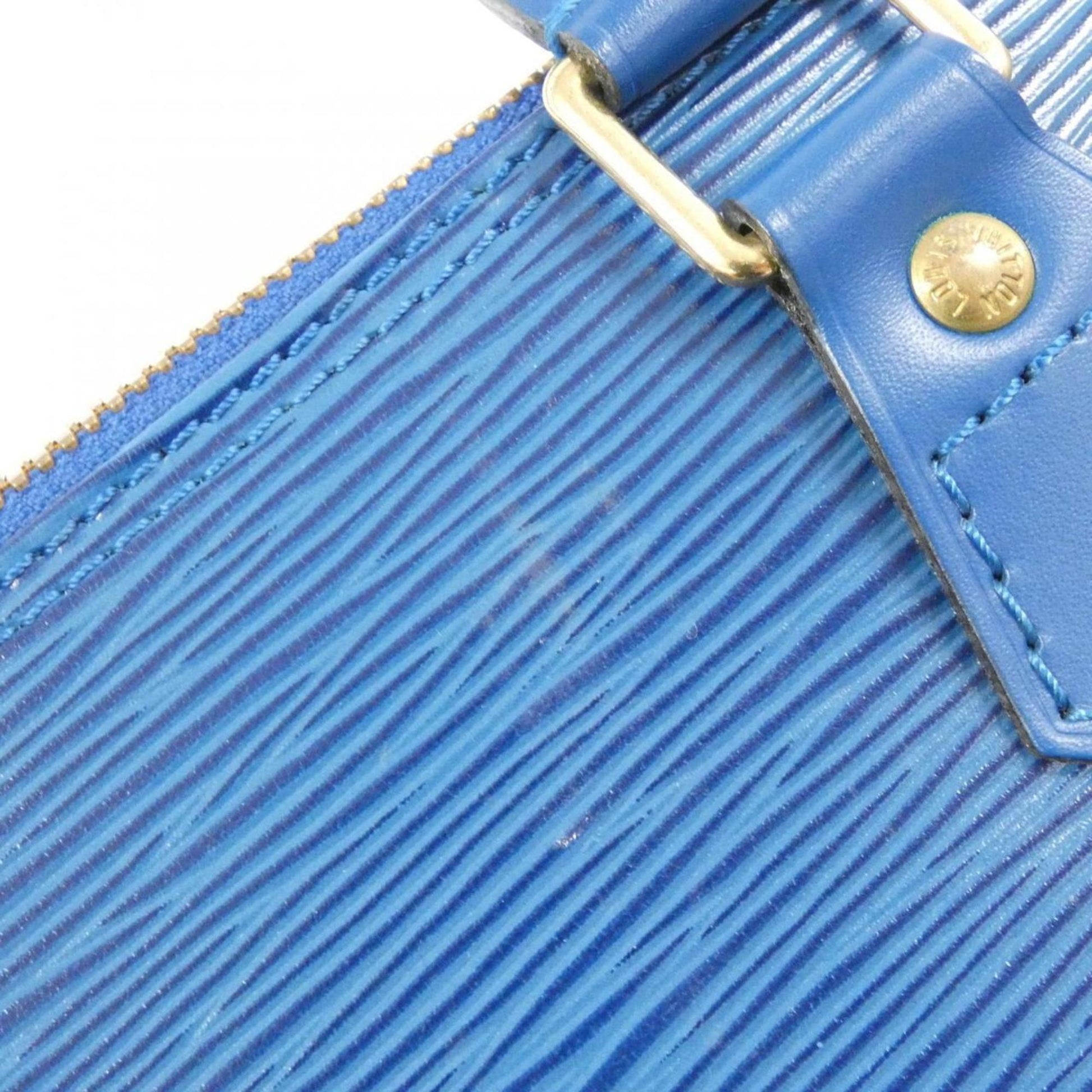 Louis Vuitton Alma, Blue, Leather, handbag