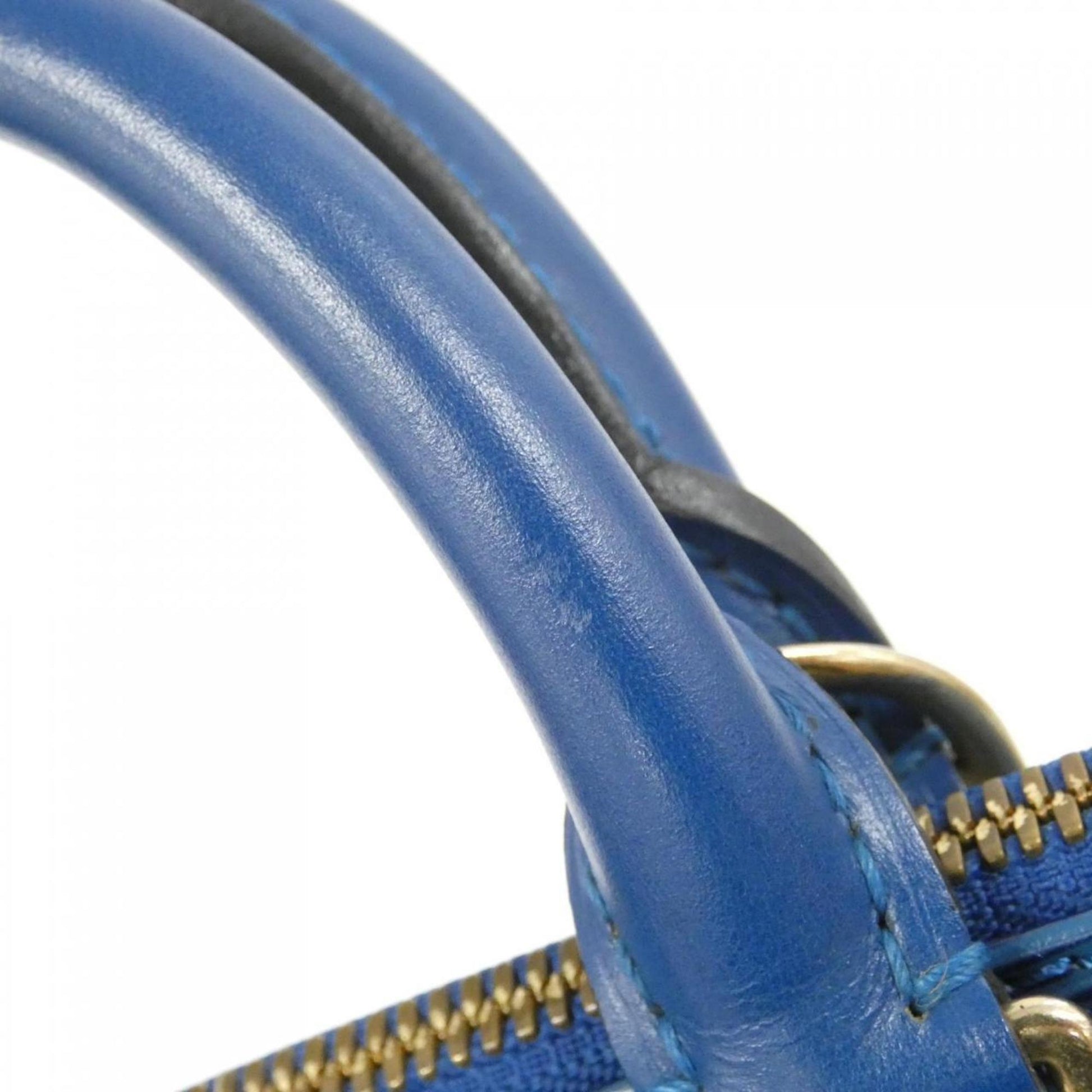 Louis Vuitton Alma, Blue, Leather, handbag