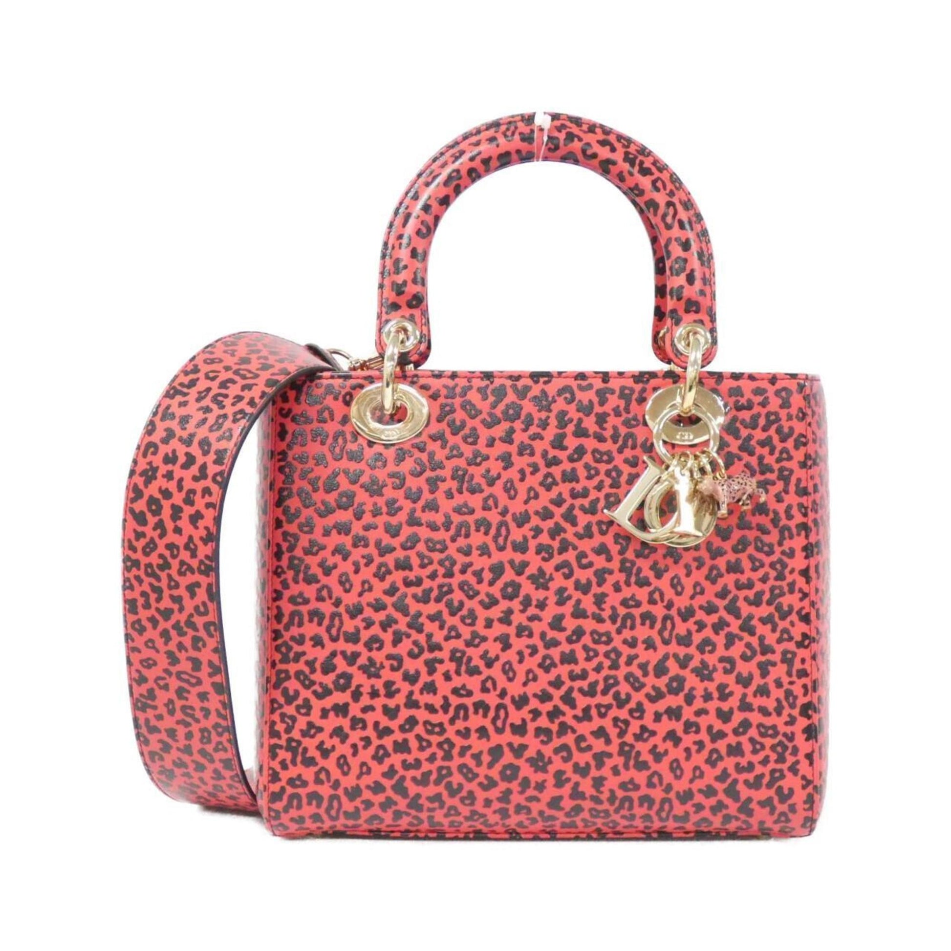 Dior Lady Dior, Red, Leather, handbag