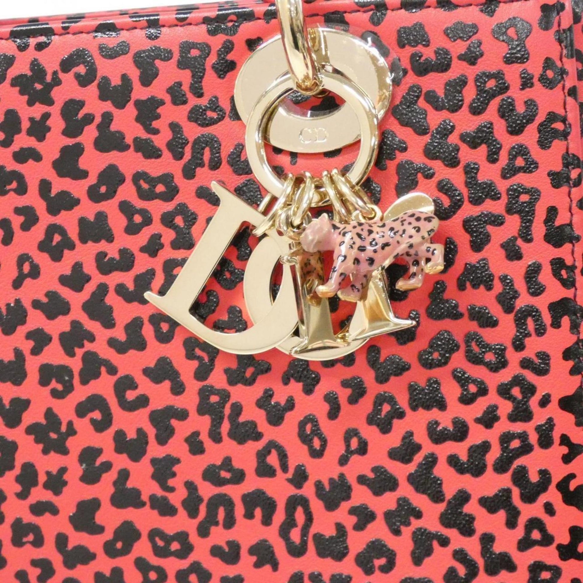Dior Lady Dior, Red, Leather, handbag