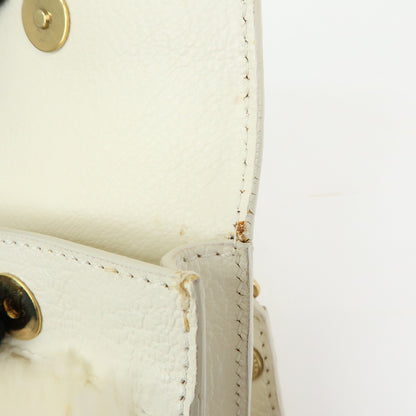Celine Triomphe Leather, Beige, Leather, Shoulder Bag
