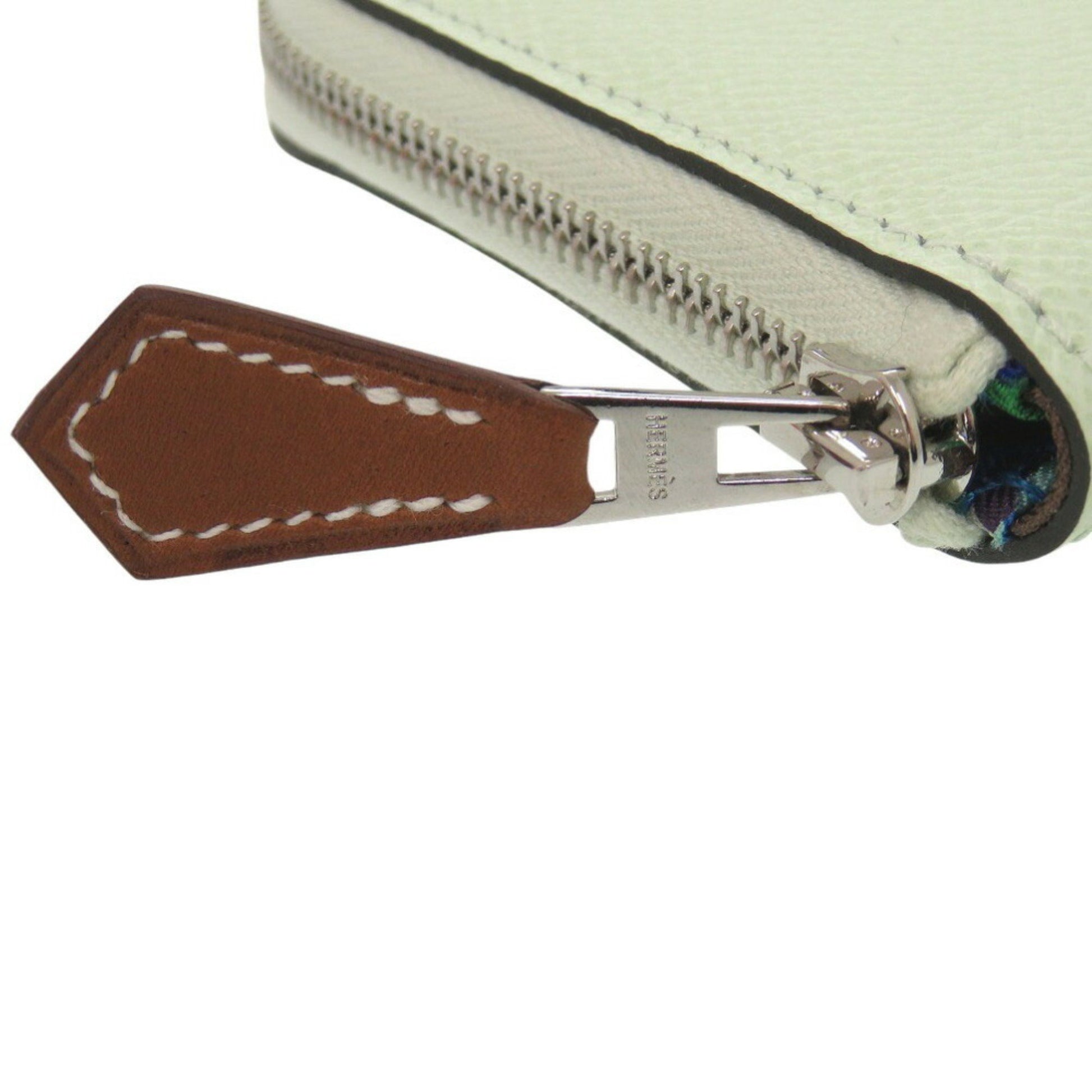 Hermès Silk'In, Green, Leather, wallet