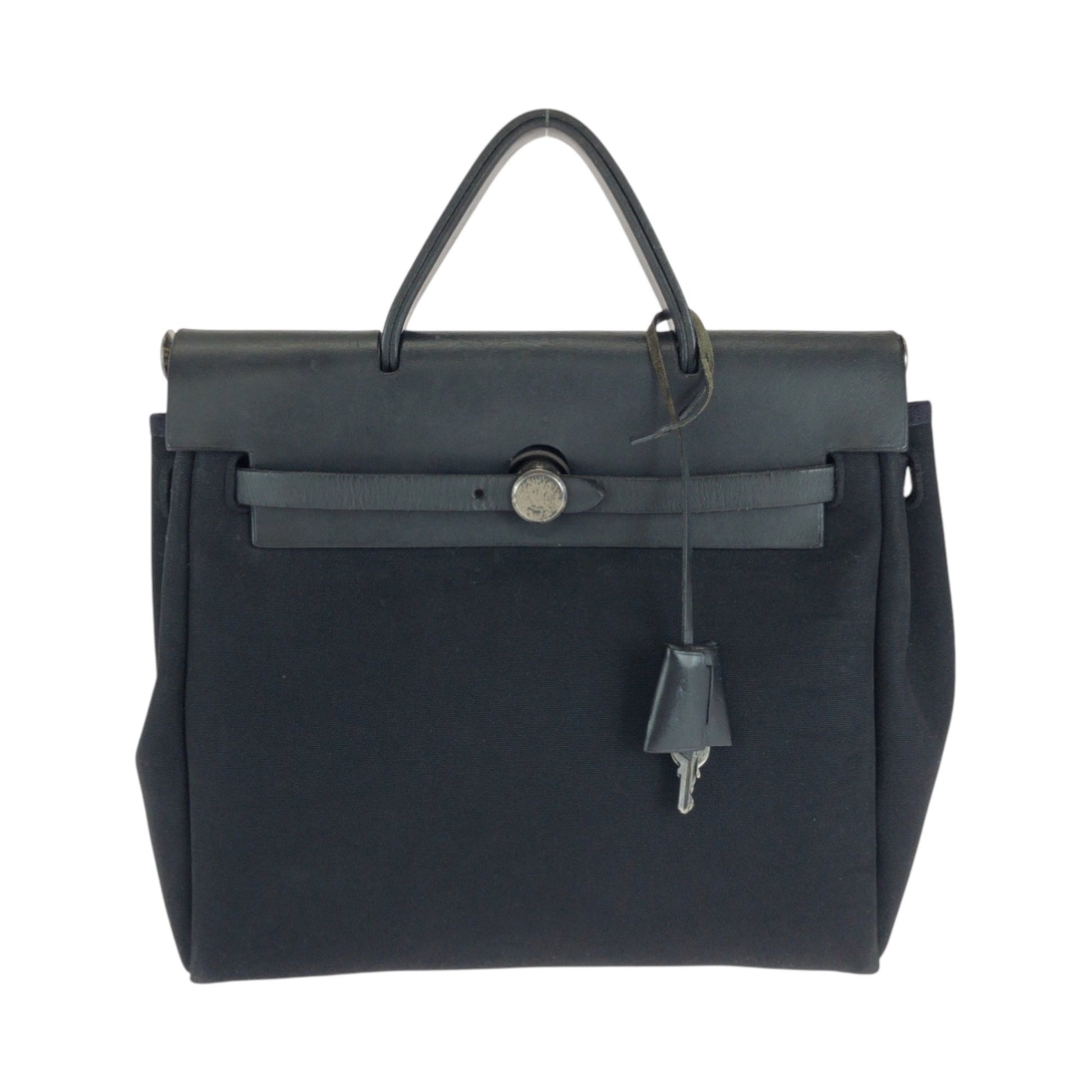 Hermès Herbag, Black, Canvas, backpack