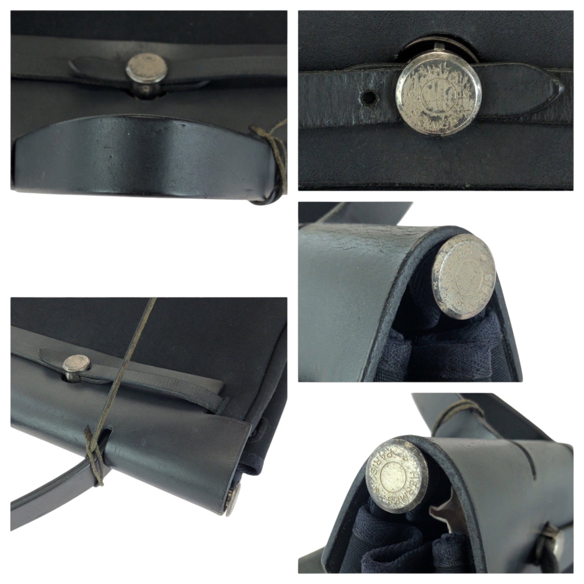 Hermès Herbag, Black, Canvas, backpack