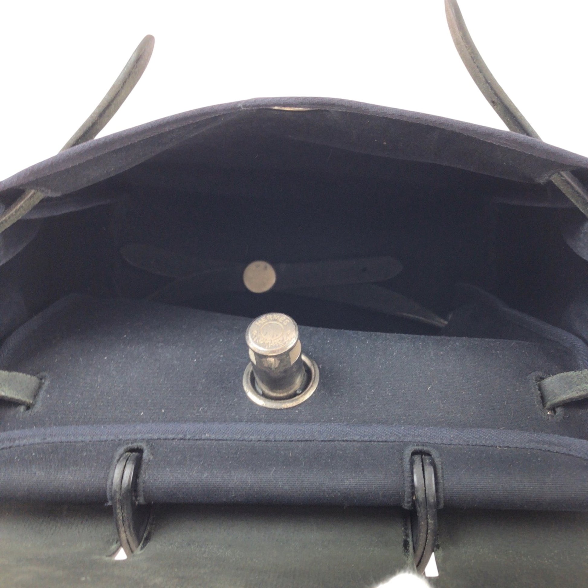Hermès Herbag, Black, Canvas, backpack