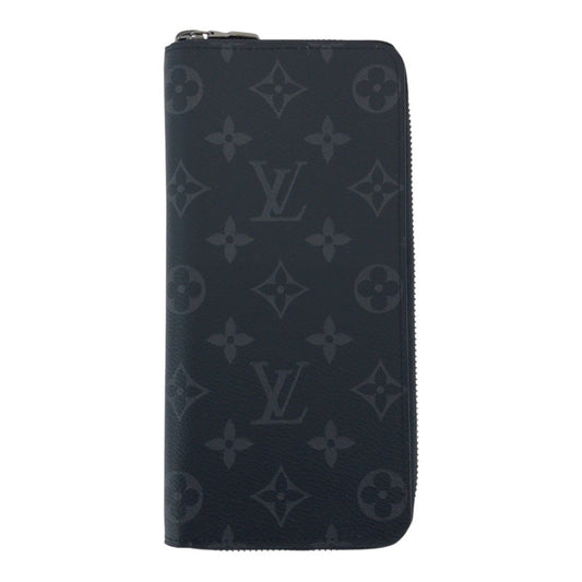 Louis Vuitton Zippy Wallet Vertical, Black, Canvas, wallet